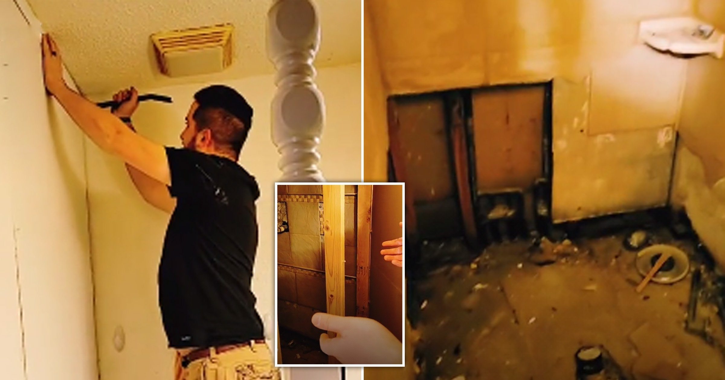 Er stieß gegen die Badezimmerwand – was er darin entdeckte, führte zu einem Anruf bei der Polizei