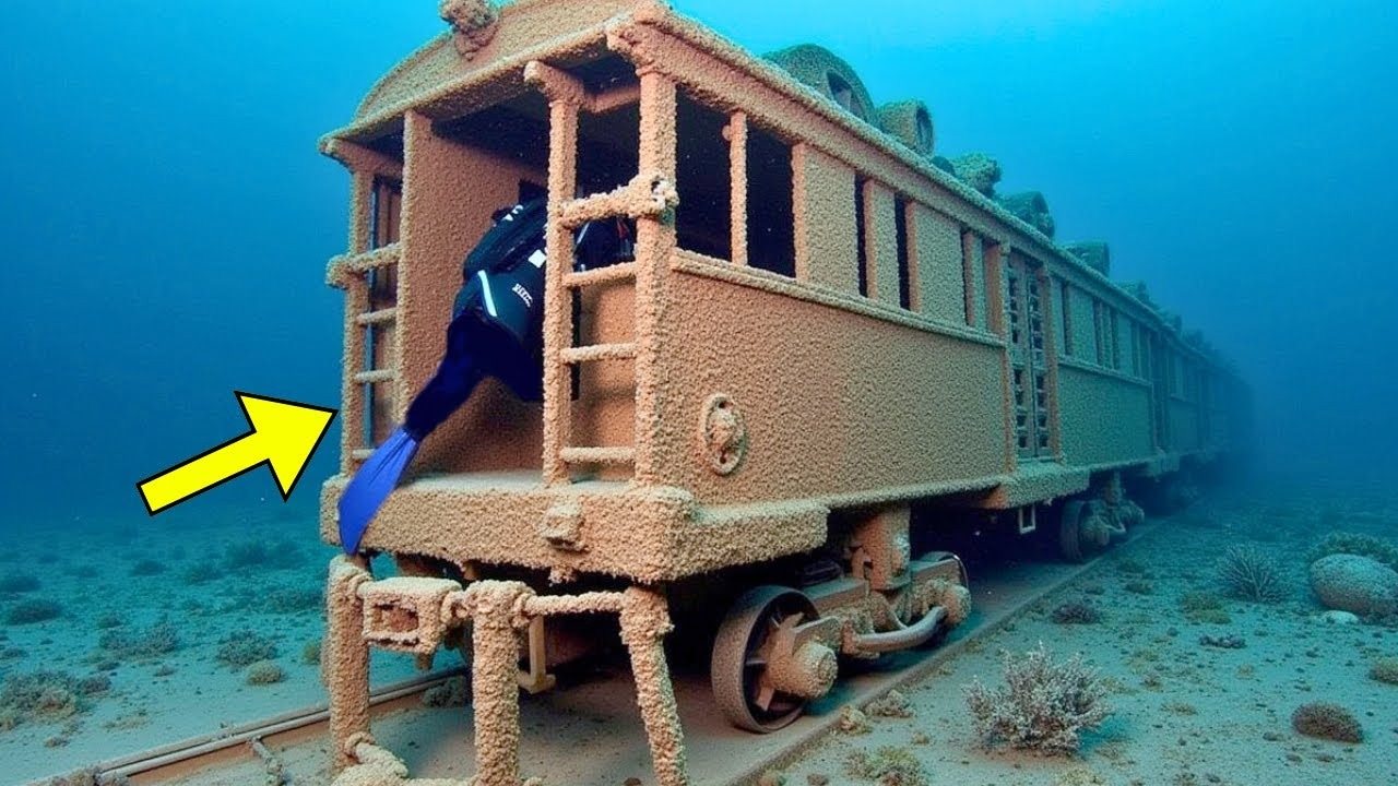 Ein Taucher entdeckte einen Eisenbahnwaggon auf dem Meeresgrund – und der Fund im Inneren schockierte alle