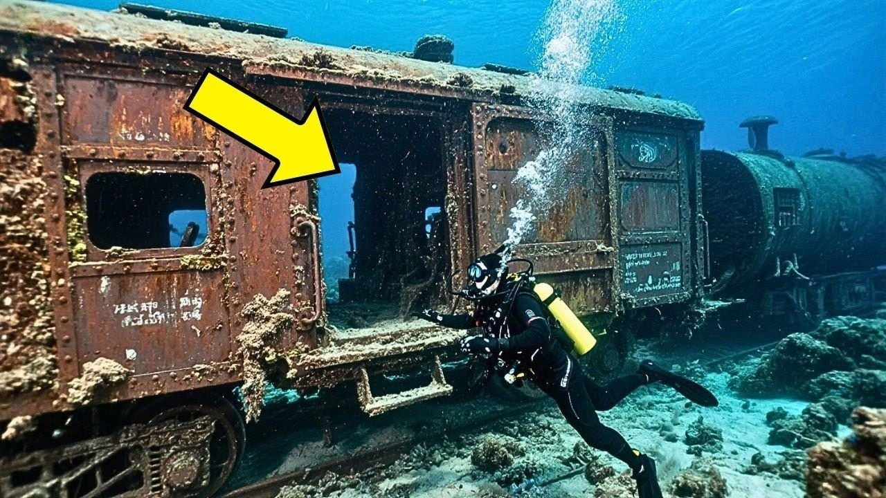 Ein Taucher entdeckte einen Eisenbahnwaggon auf dem Meeresgrund – und der Fund im Inneren schockierte alle